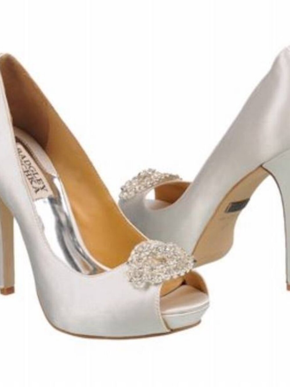 Badgley Mischka Goodie White Satin Wedding Pump